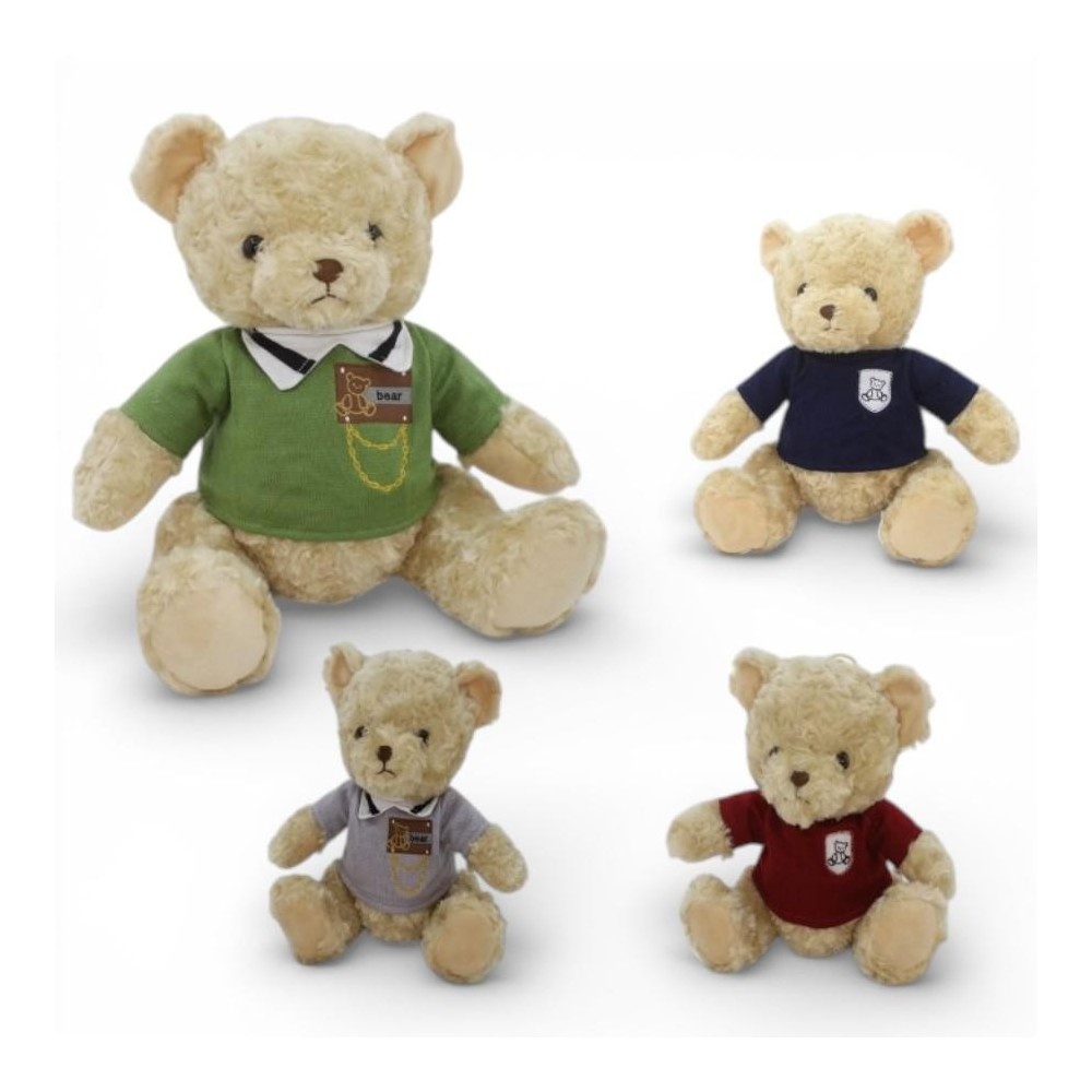 ORSO PELUCHE CON MAGLIETTA 4 ASS. CM.35